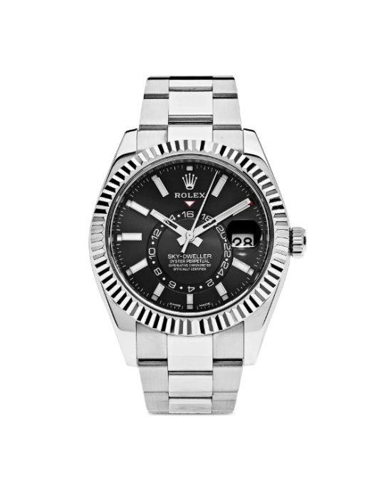 Rolex Sky-Dweller com acabamento prateado