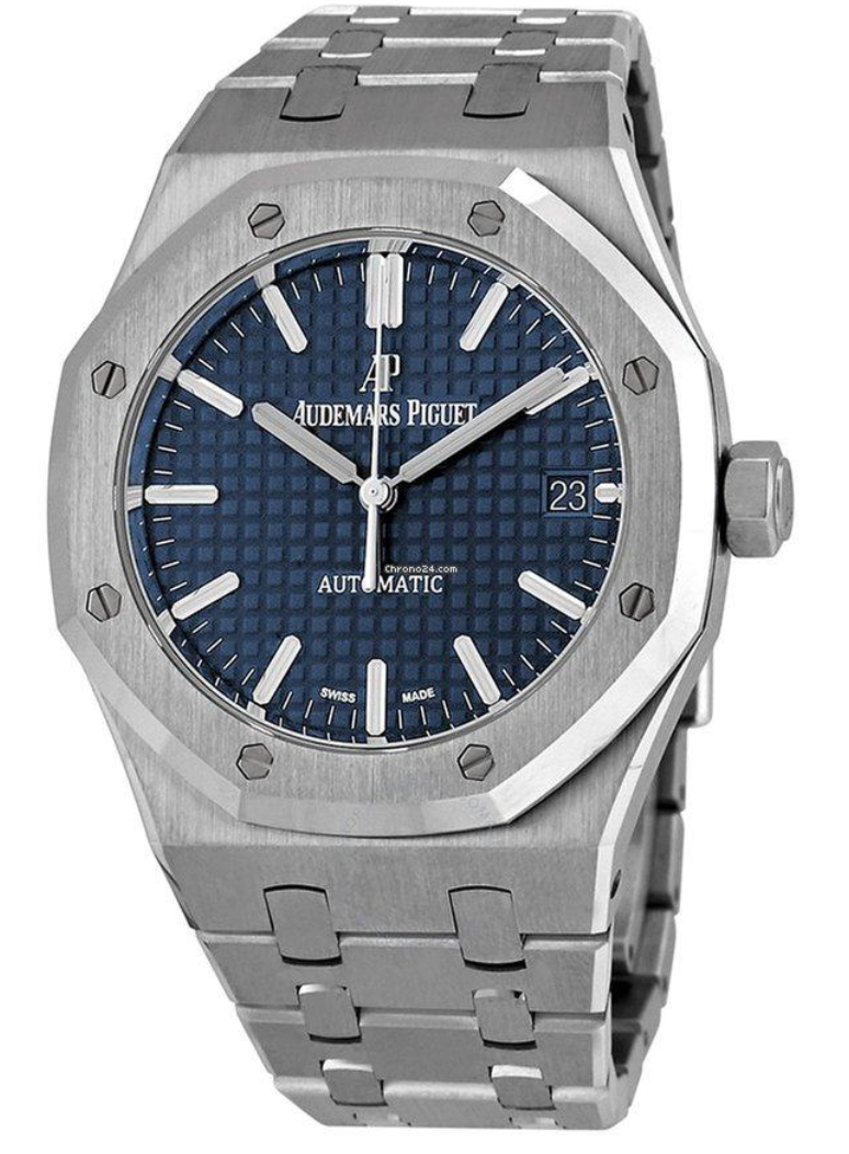 Relógio Audemars Piguet Royal Oak para homem com mostrador prateado e aço 15300