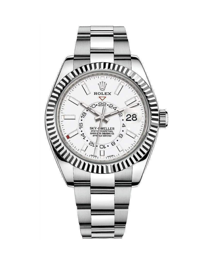 Rolex Sky-Dweller com acabamento prateado
